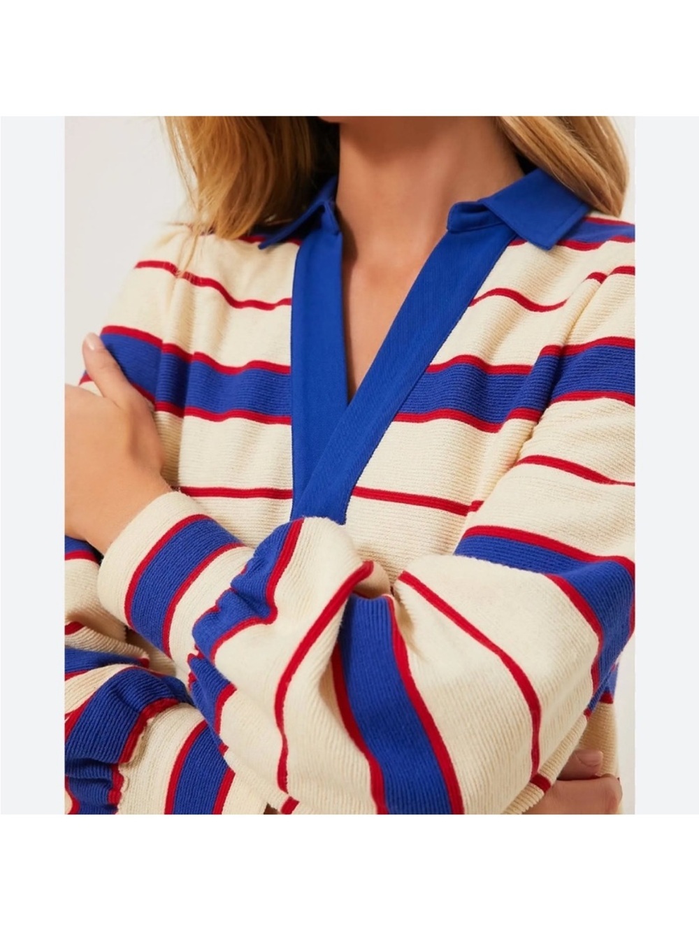 Tuckernuck Pomander Place Navy Stripe Bradley Knit Polo Dress Size - Picture 4 of 6
